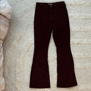Target Women's Dark Red Corduroy Flare Pants